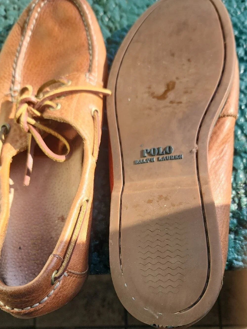 Polo by Ralph Lauren Tan Leather Boat Shoes